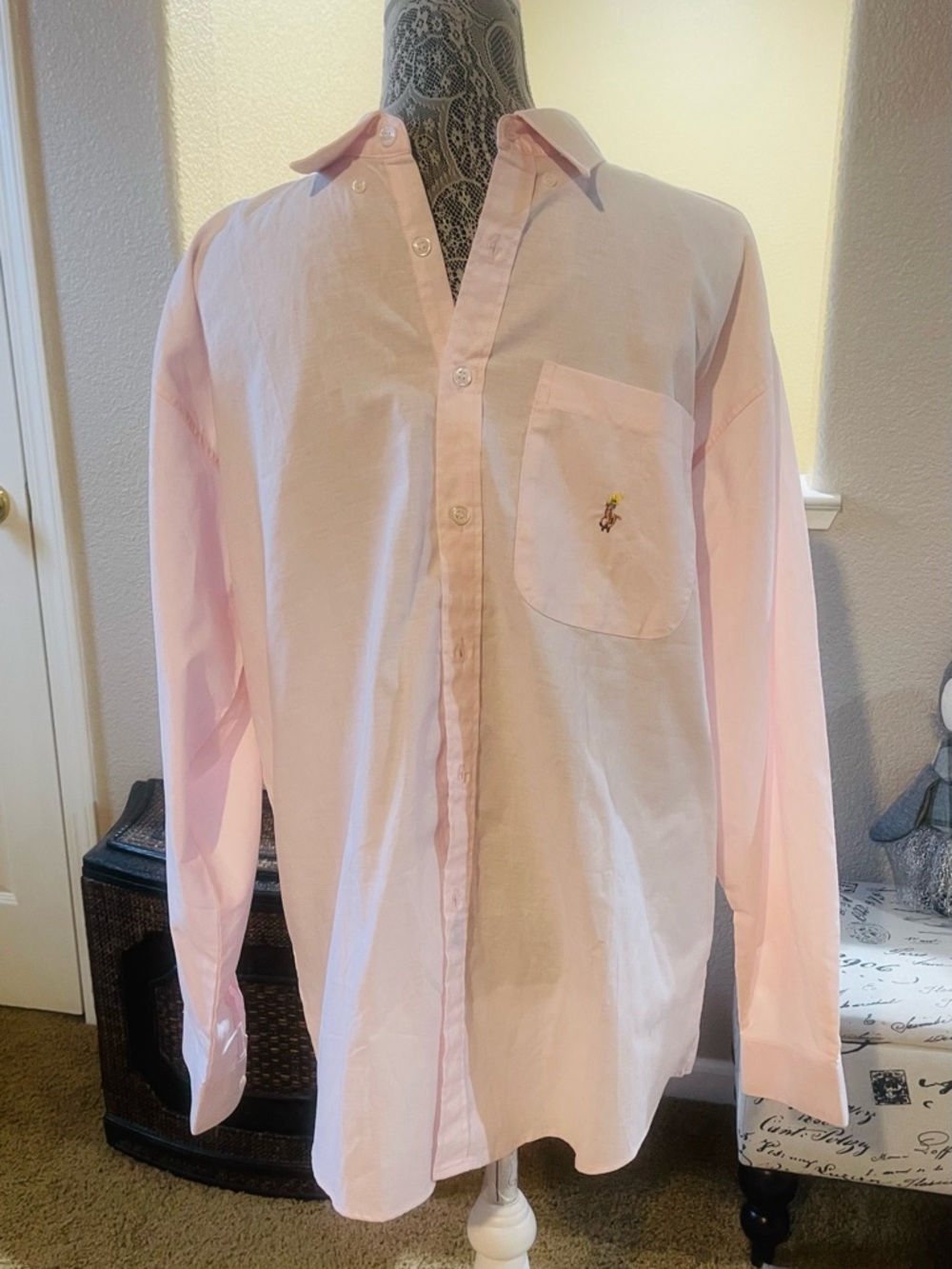 Polo by Ralph Lauren Light Pink Long-Sleeve Button-Down Shirt